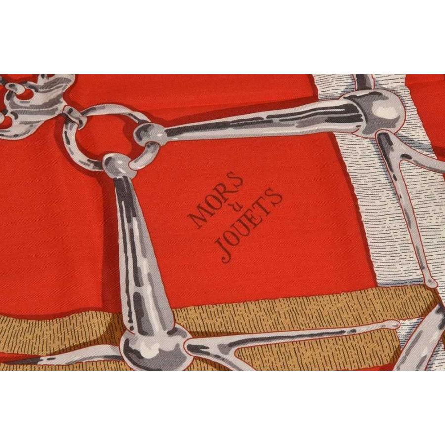 エルメス(Hermes) カシミヤシルク140 Mors a Jouets HERMES エルメス ショール ストール カレジェアン140 カシシル 『Mors