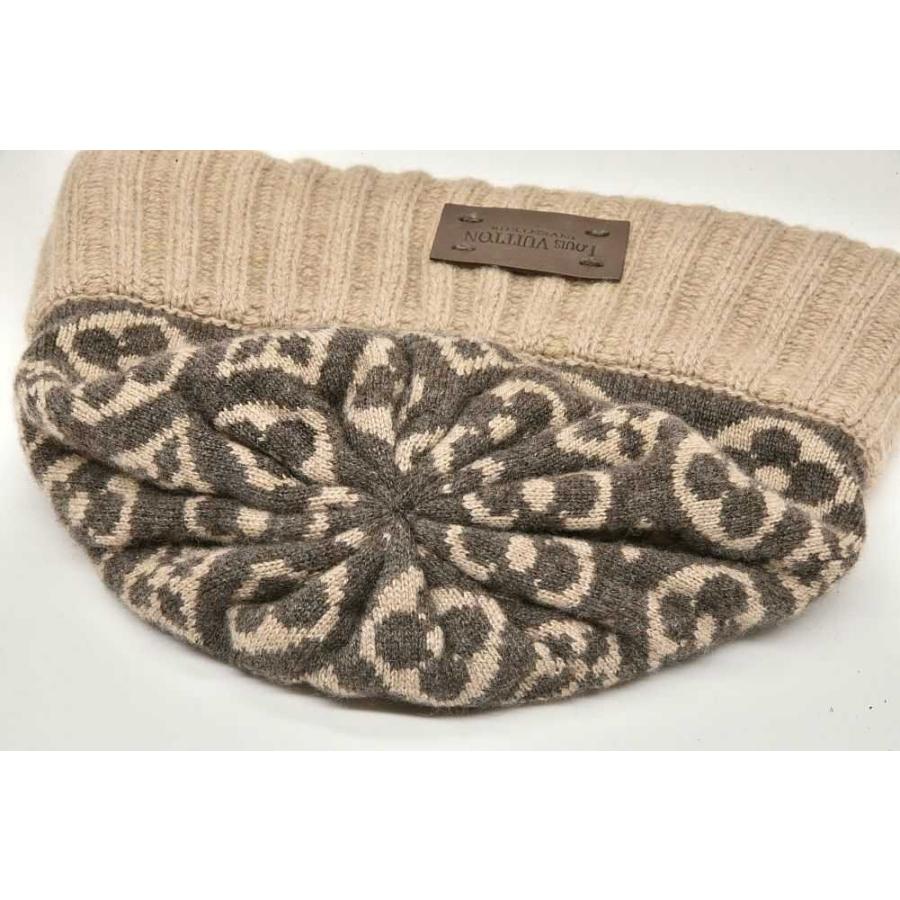 ルイヴィトン　モノグラム　ニット帽　ボネスキー　カシミヤ100% LOUIS VUITTON ヴィトン ボネスキー モノグラム ニットキャップ