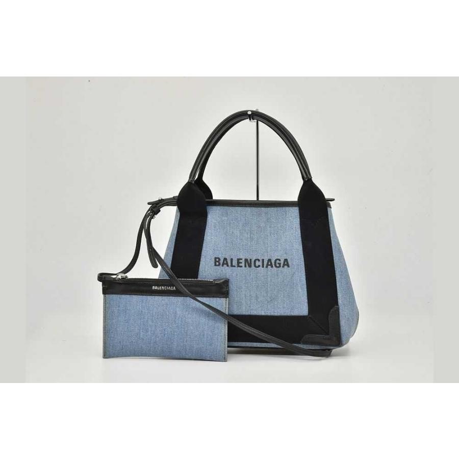 BALENCIAGA（バレンシアガ） ネイビー カバス XS 2WAY トートバッグ 
