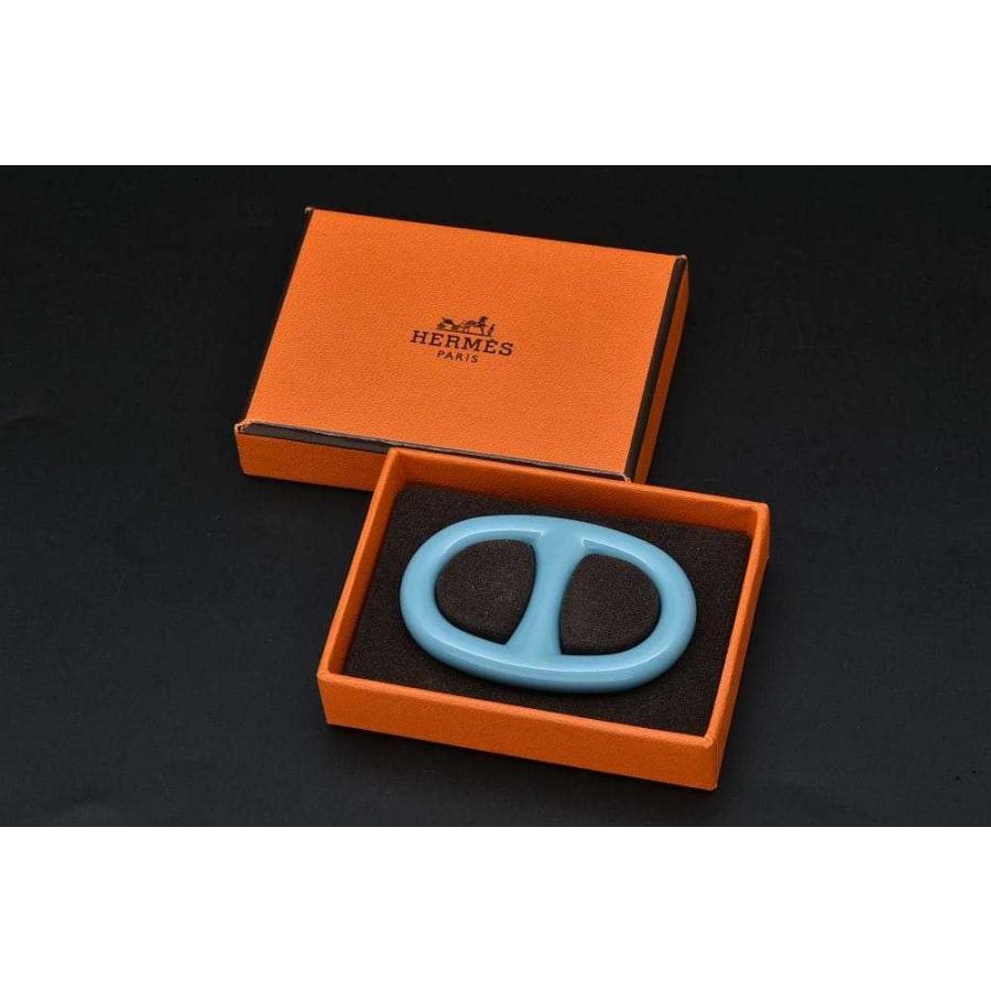 HERMES（エルメス） シェーヌダンクル スカーフリング ブルー系【未