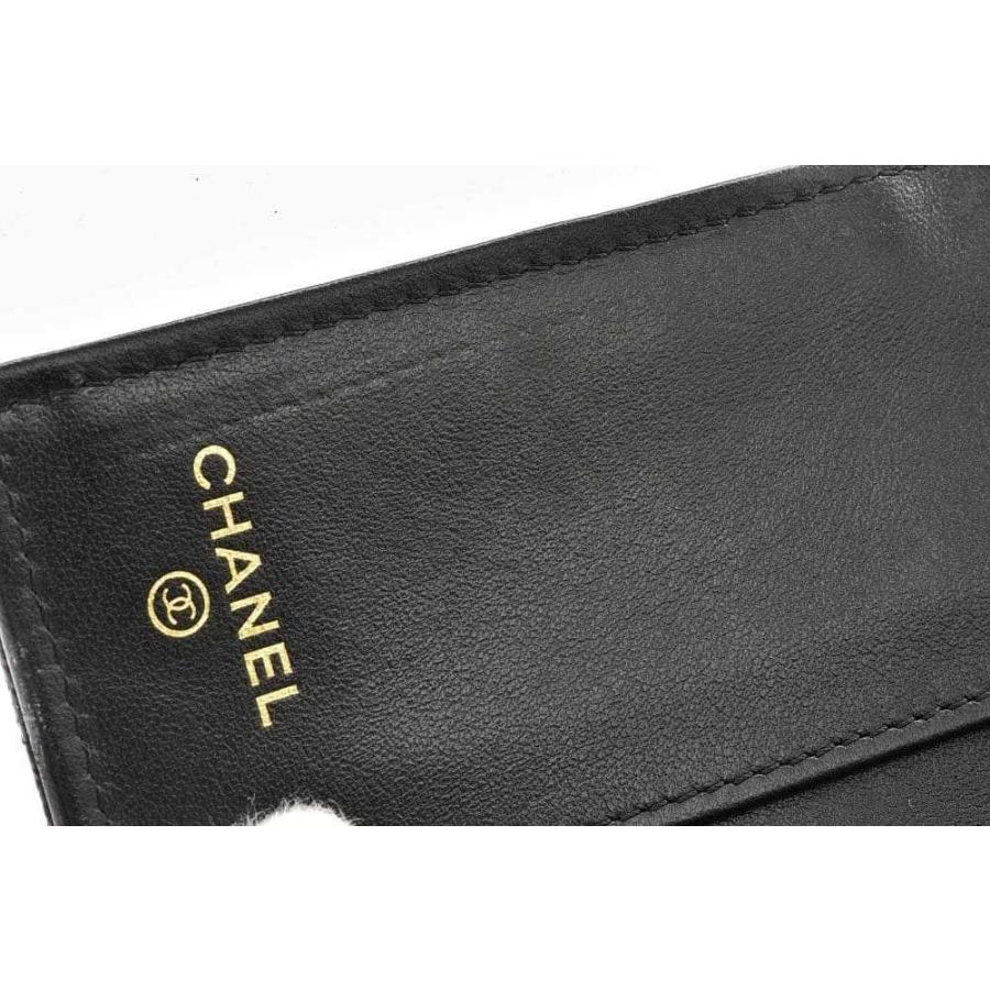 キャビアスキン シャネル スモールフラップウォレット 三つ折り財布
