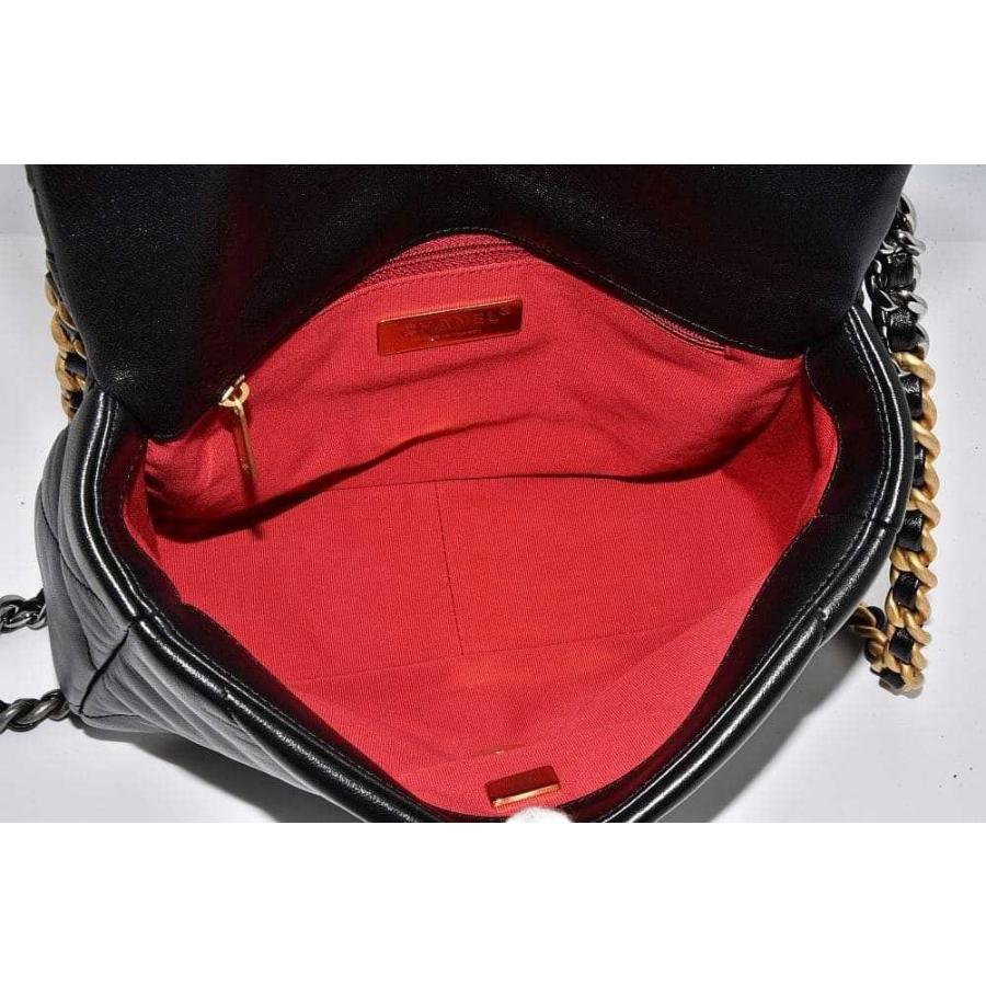 【極美品】CHANEL トートバッグ　チェーン　ラムスキン　ブラック　シール付き CHANEL 19 シャネル ハンドバッグ チェーンショルダーバッグ