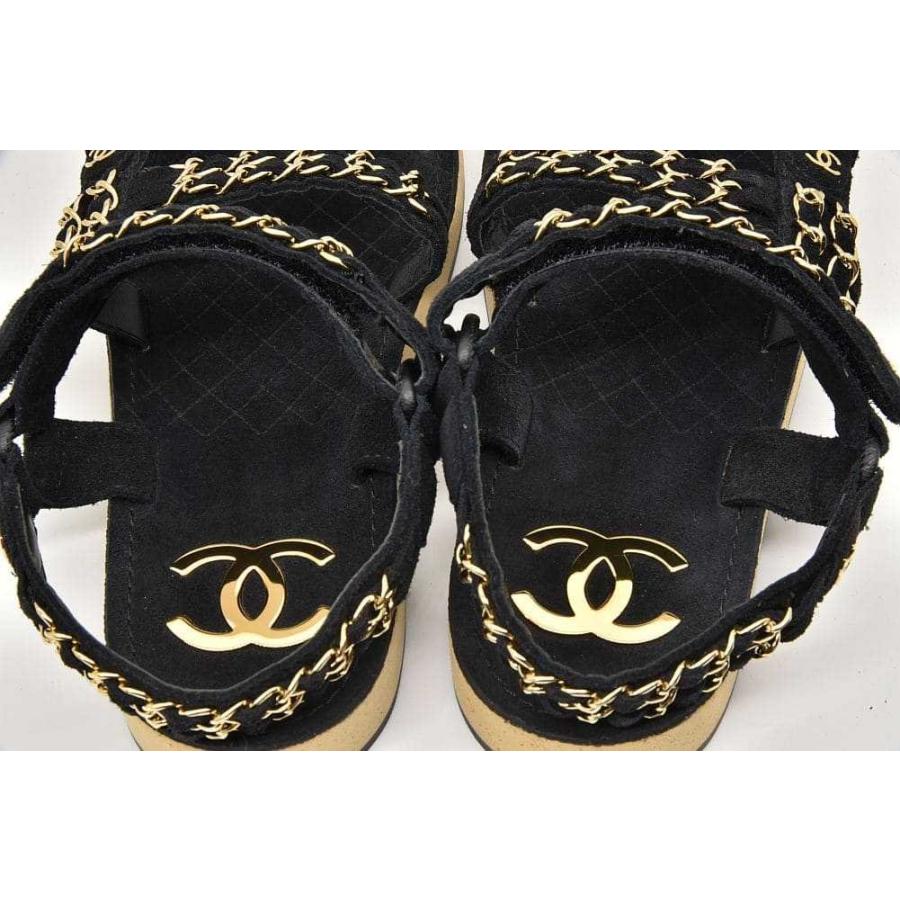 CHANEL シャネル ココマーク チェーン ストラップ サンダル CHANEL シャネル ココマーク チェーン ストラップ サンダル