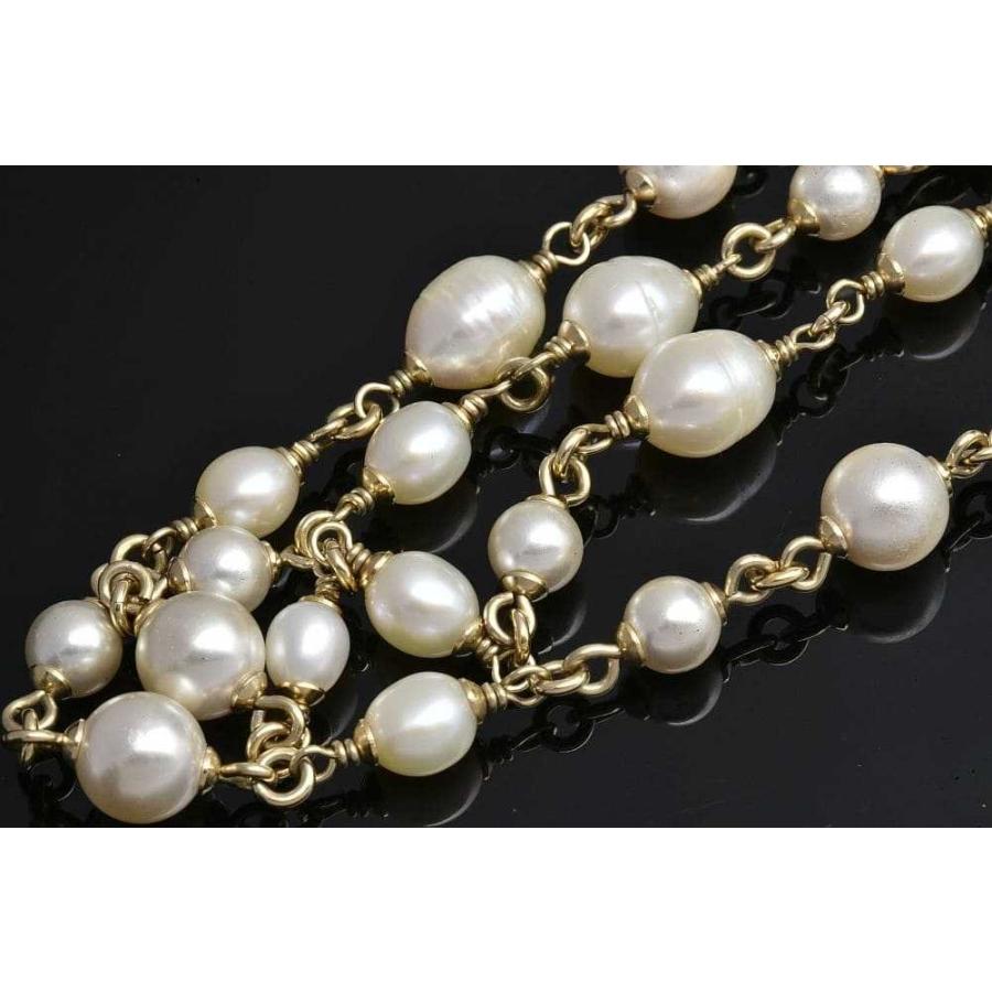 CHANEL シャネル ココマーク パール ロングネックレス : 駅南 CHANEL シャネル ココマーク パール ロングネックレス : 駅南