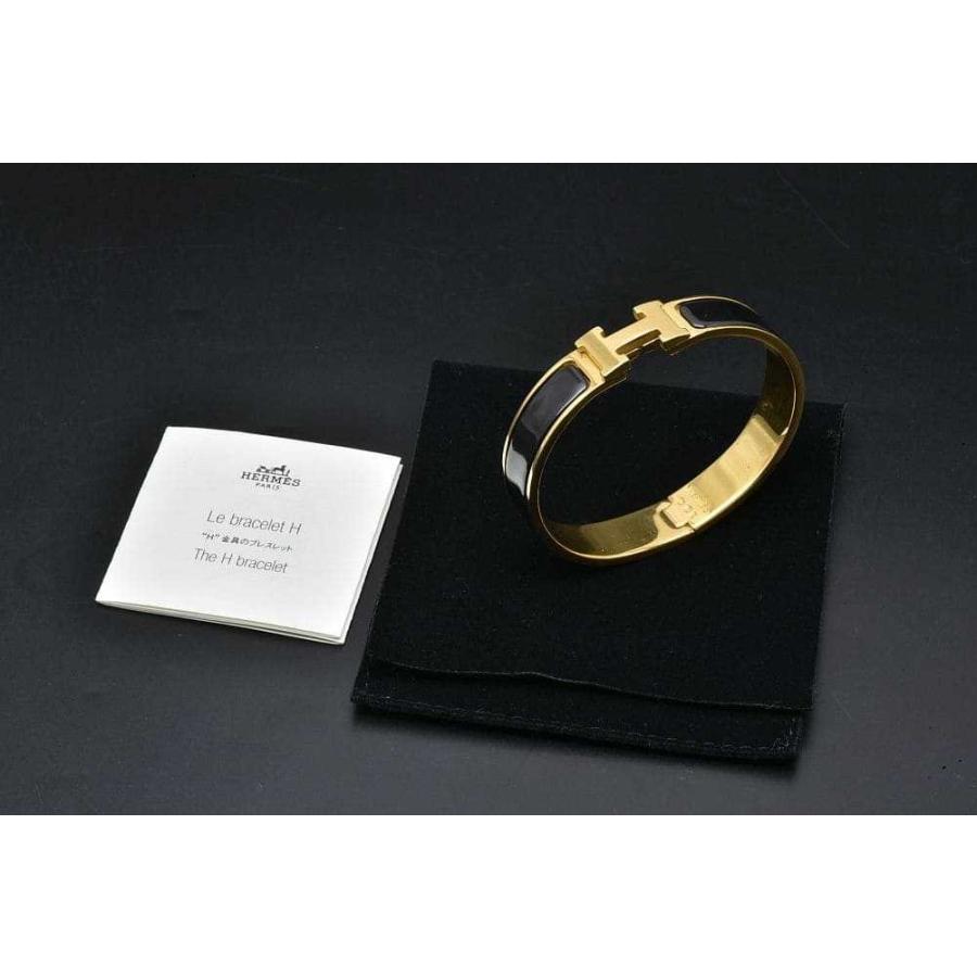 クリックH エルメス エナメルブレスレット PM バングル ゴールド