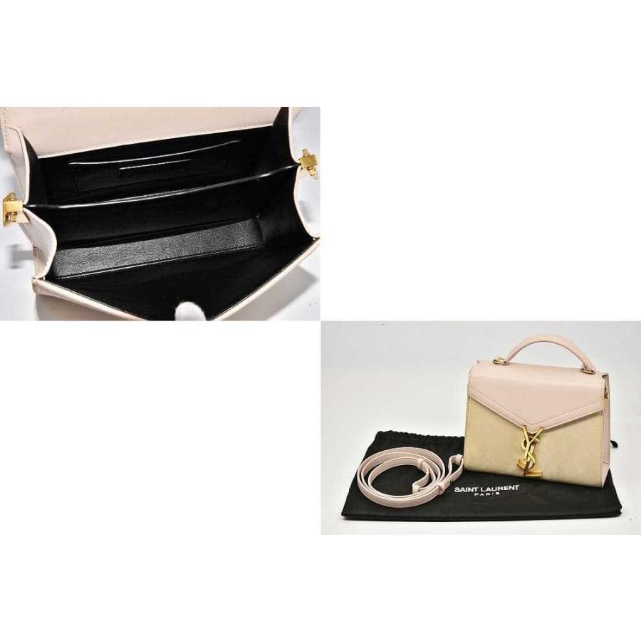【美品】イヴサンローラン カサンドラ ハンドバッグ レザー シボ革 ベージュ SAINT LAURENT サンローラン バッグ ショルダーバッグ ケイト スモール
