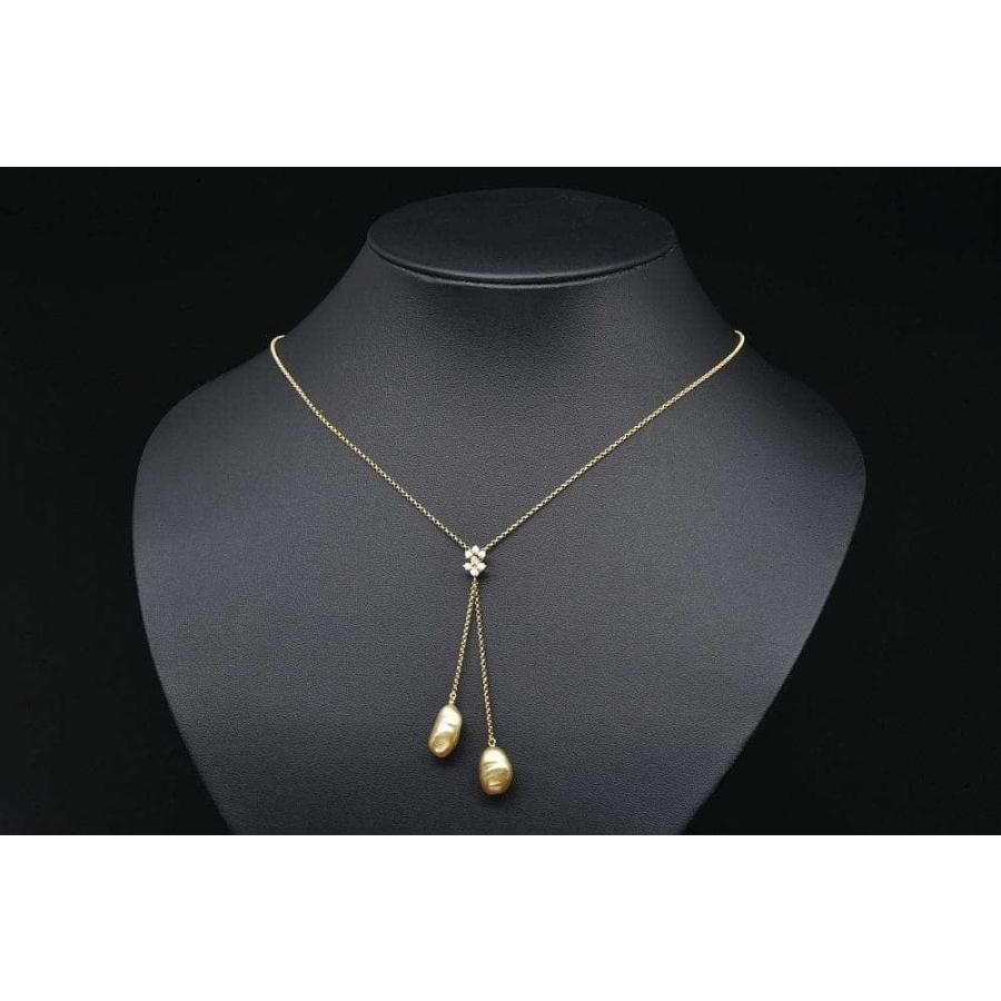 MIKIMOTO（ミキモト） ゴールデンパール ダイヤモンド ネックレス 