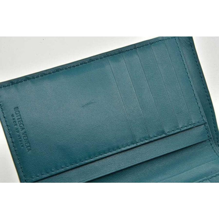 ボッテガヴェネタ BOTTEGA VENETA イントレチャート 二つ折り財布 財布 レザー レディース グリーン系 624048 【中古】 ボッテガヴェネタ BOTTEGA VENETA イントレチャート 二つ折り財布 財布