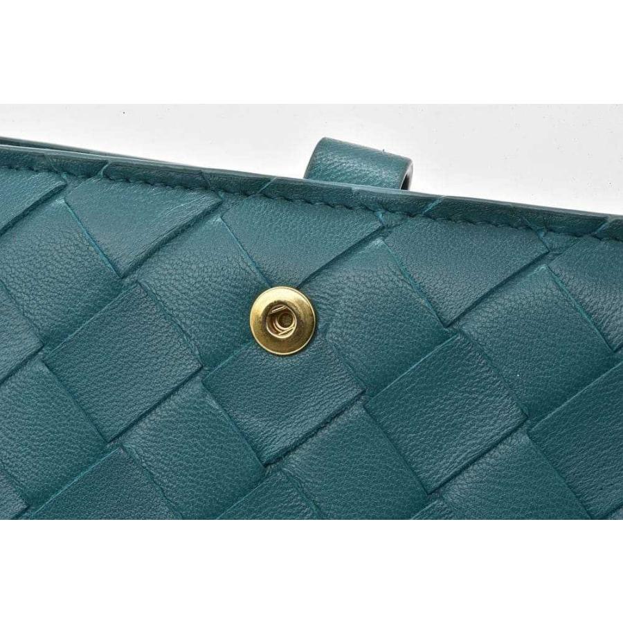 ボッテガヴェネタ BOTTEGA VENETA イントレチャート 二つ折り財布 財布 レザー レディース グリーン系 624048 【中古】 ボッテガヴェネタ BOTTEGA VENETA イントレチャート 二つ折り財布 財布