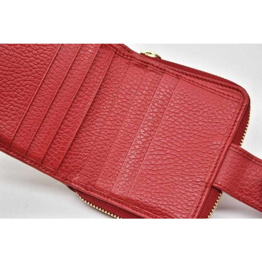GUCCI GGキャンバス 二つ折り財布 ベージュ/レッド GUCCI（グッチ） GGキャンバス コンパクトウォレット 二つ折り財布