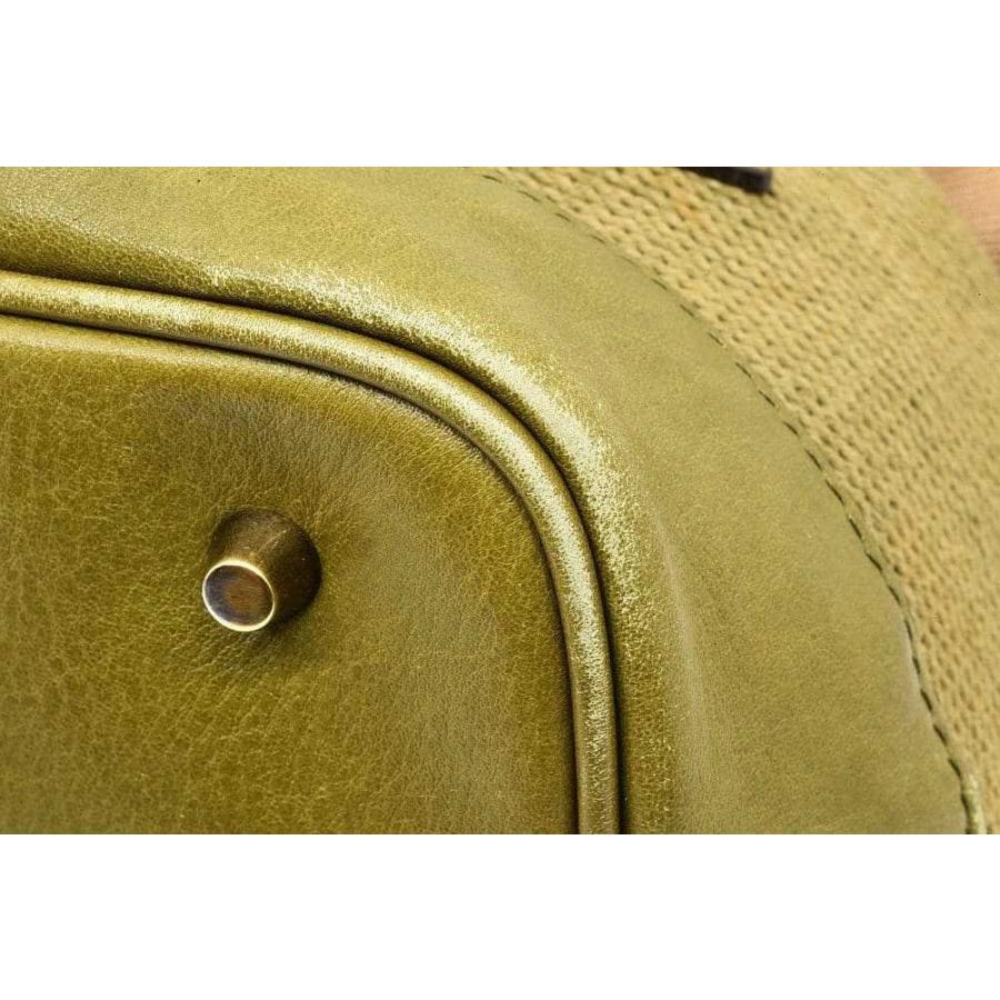 バーバリー ハウスチェック レザー トートバッグ ハンドバッグ 2WAY ショルダーバッグ グリーン ベージュ 3763787 | BURBERRY | 07