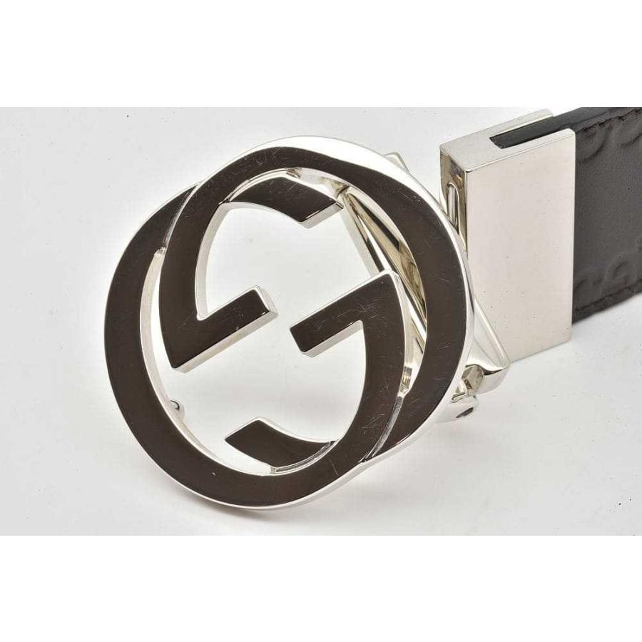 【美品】GUCCI グッチ　GGシグネチャー　ベルト　インターロッキング GUCCI（グッチ） シグネチャー リバーシブル ベルト インター