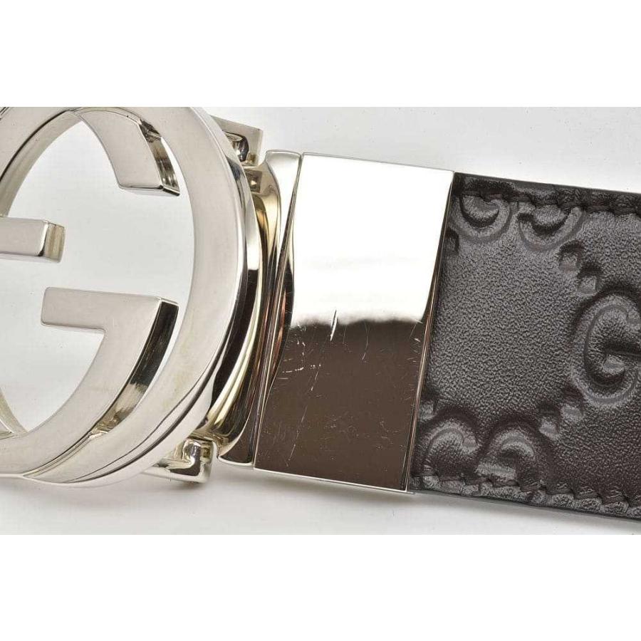 【美品】GUCCI グッチ　GGシグネチャー　ベルト　インターロッキング GUCCI（グッチ） シグネチャー リバーシブル ベルト インター