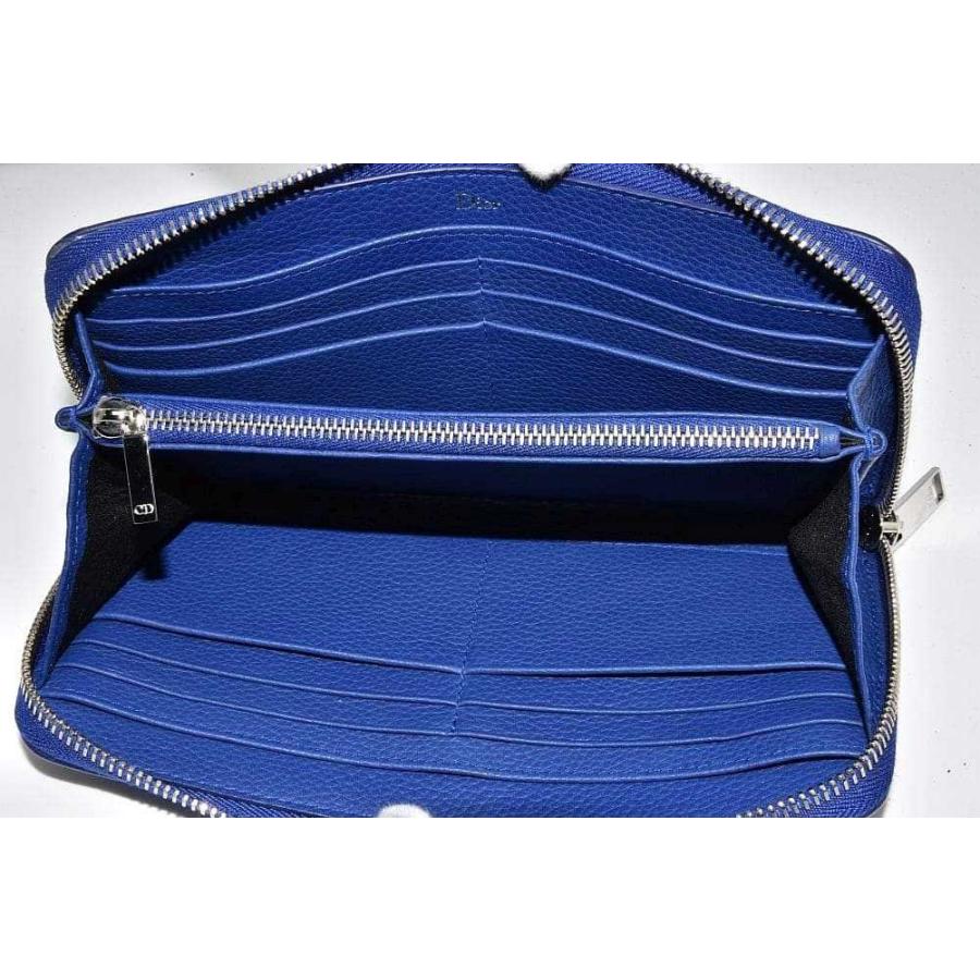 Christian Dior クリスチャンディオール レザー長財布 ネイビー 【公式