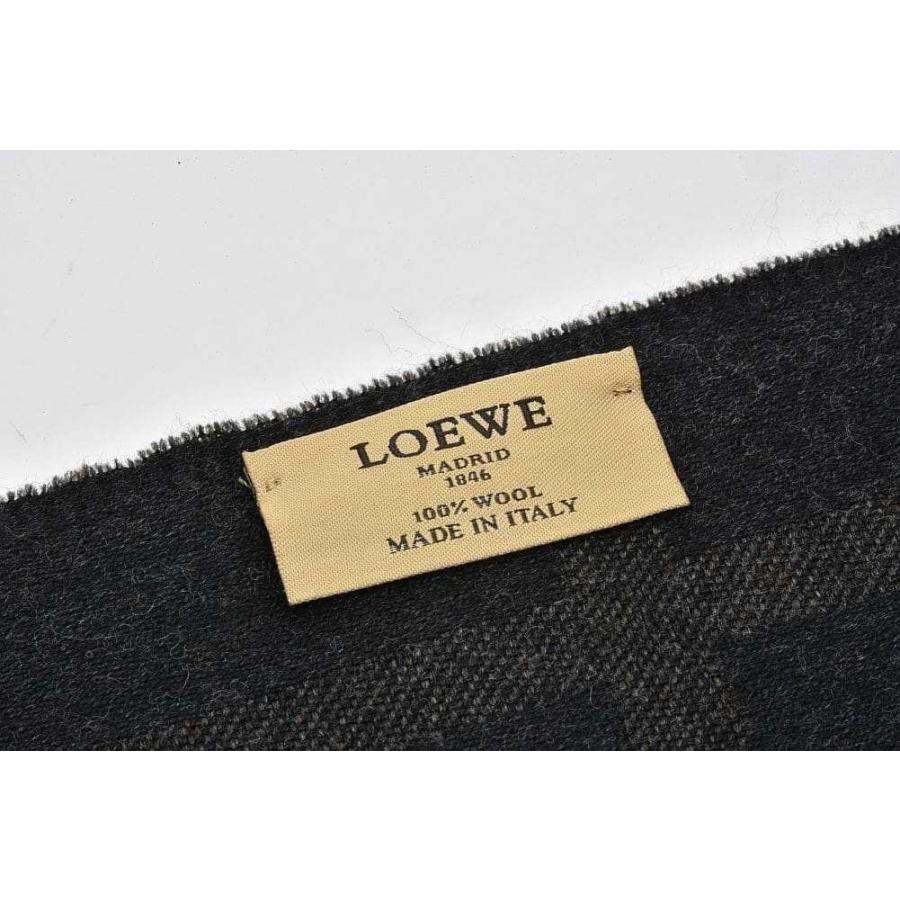 LOEWE（ロエベ） アナグラム マフラー ストール ウール チェック柄