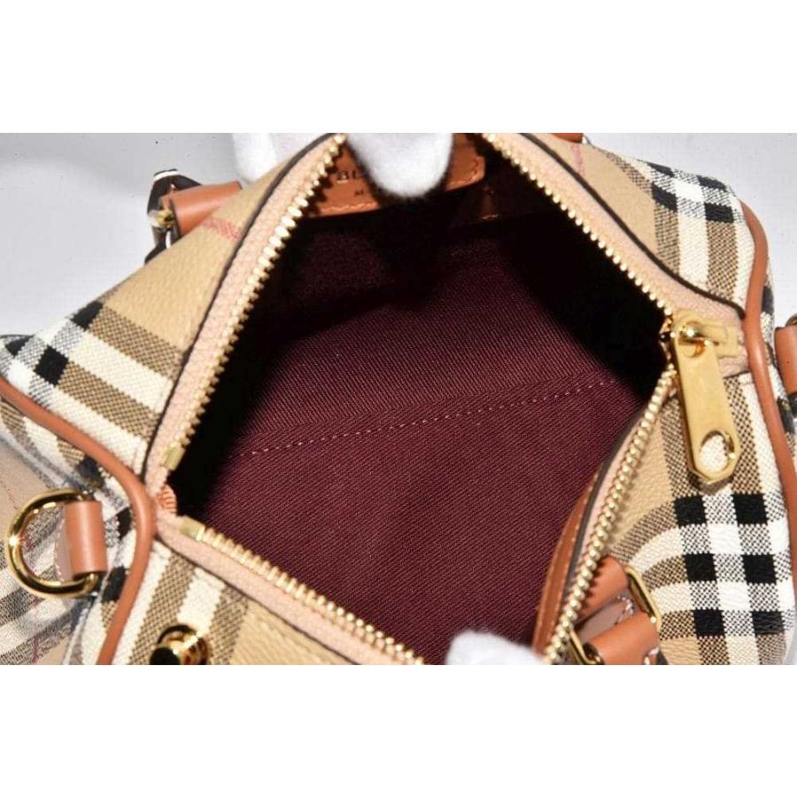 BURBERRY バーバリー ミニ チェック ボウリングバッグ 2WAY BURBERRY バーバリー ミニ チェック ボウリングバッグ 2WAY