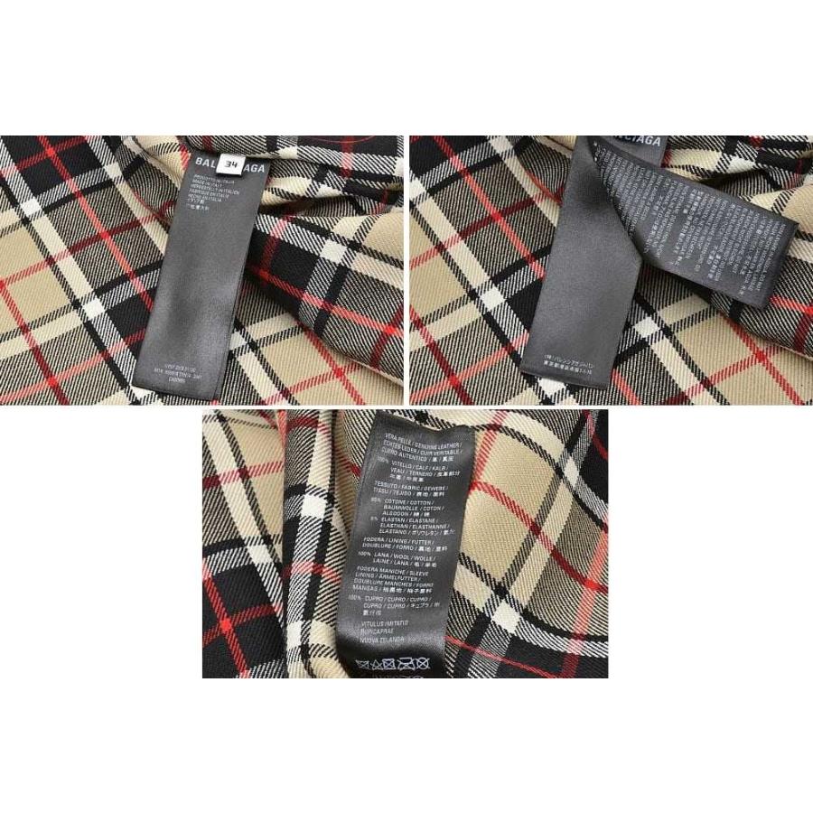 BALENCIAGA（バレンシアガ） レザー 切り替えコート コットン ウール 