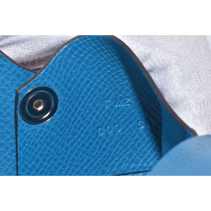 HERMES カルヴィ T刻印 ブルーアトール HERMES（エルメス） カルヴィ カードケース 名刺入れ ヴォー エプソン
