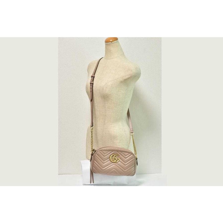 Gucci　GGマーモント　スモールカメラバッグ　ベージュ　447632 GG Marmont グッチ GGマーモント スモール カメラバッグ チェーン
