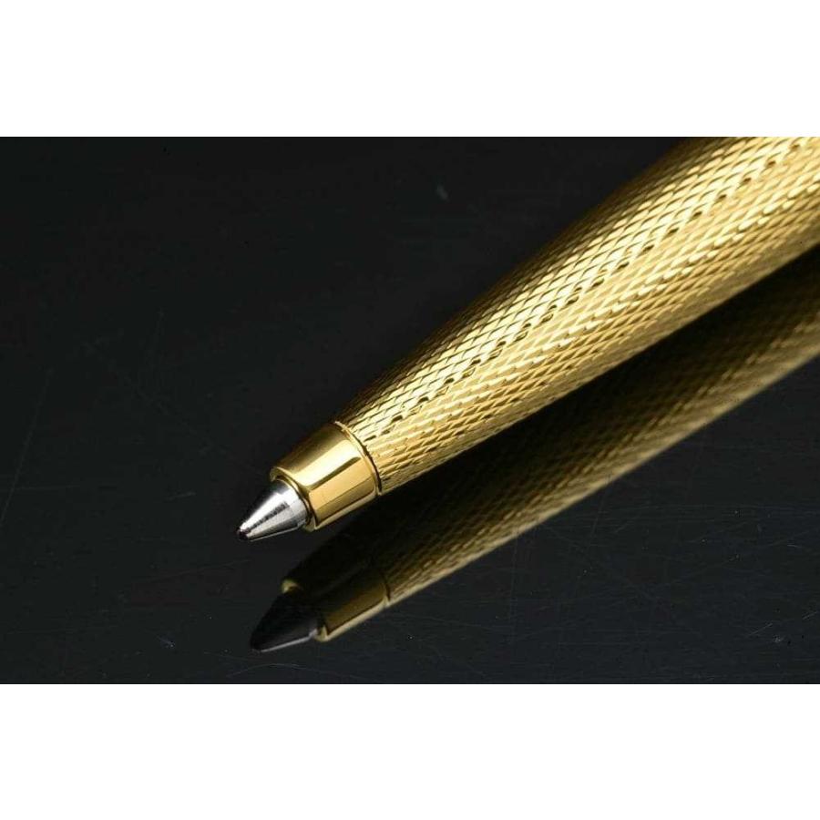 ☆美品☆DUNHILL ダンヒル　ツイスト式 ボールペン　ゴールド テクスチャー ダンヒル dunhill ジェムライン ボールペン ゴールドカラー