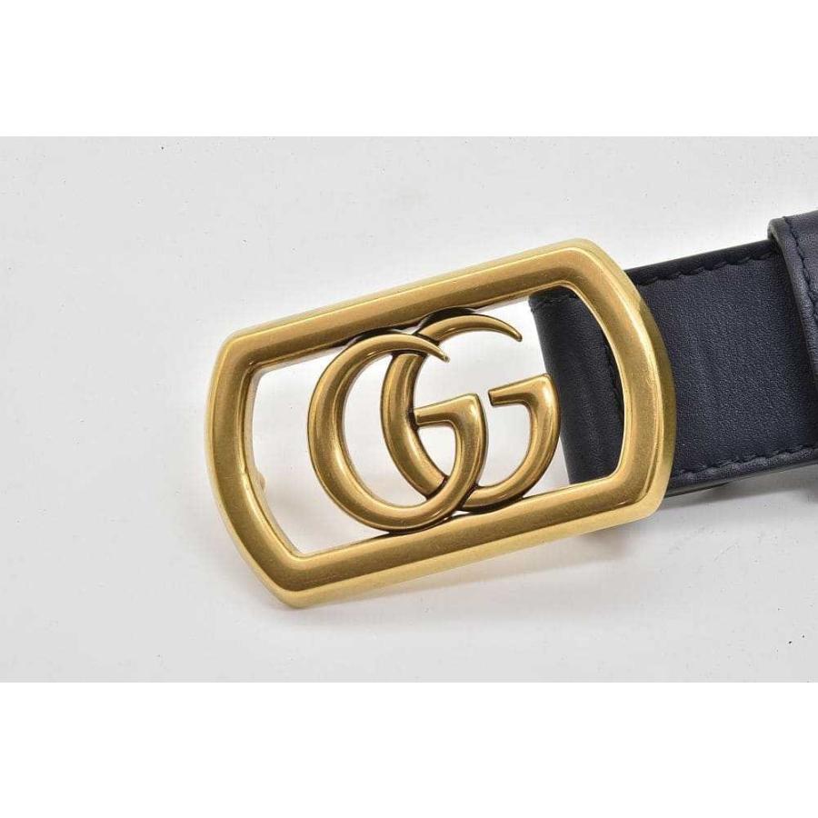 GUCCI グッチ ダブルG レザーベルト スクエアバックル メンズ
