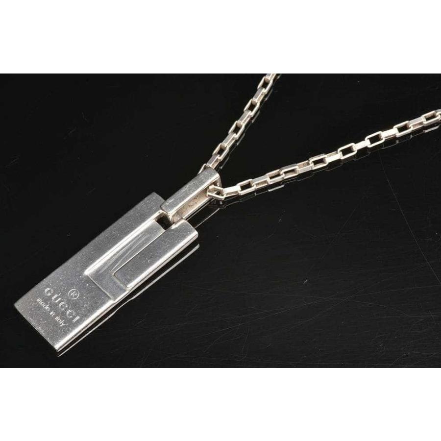GUCCI（グッチ） Gロゴ プレート ペンダント ネックレス SV925 Ag925