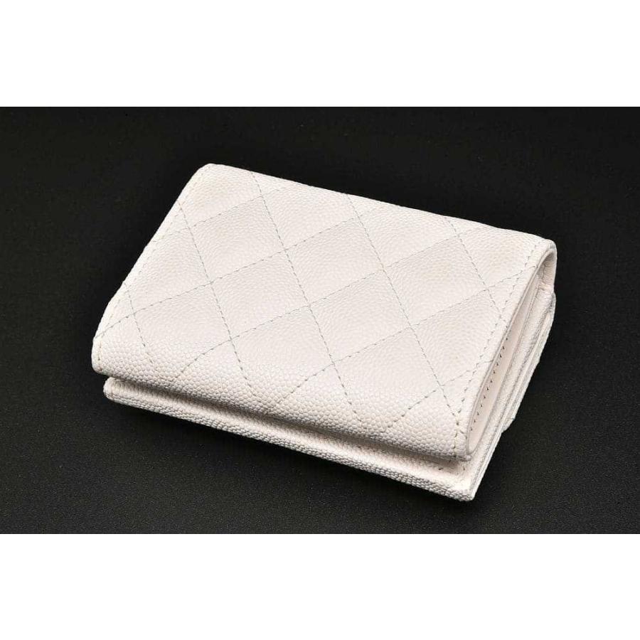CHANEL シャネル スモール フラップウォレット キャビアスキン 三  