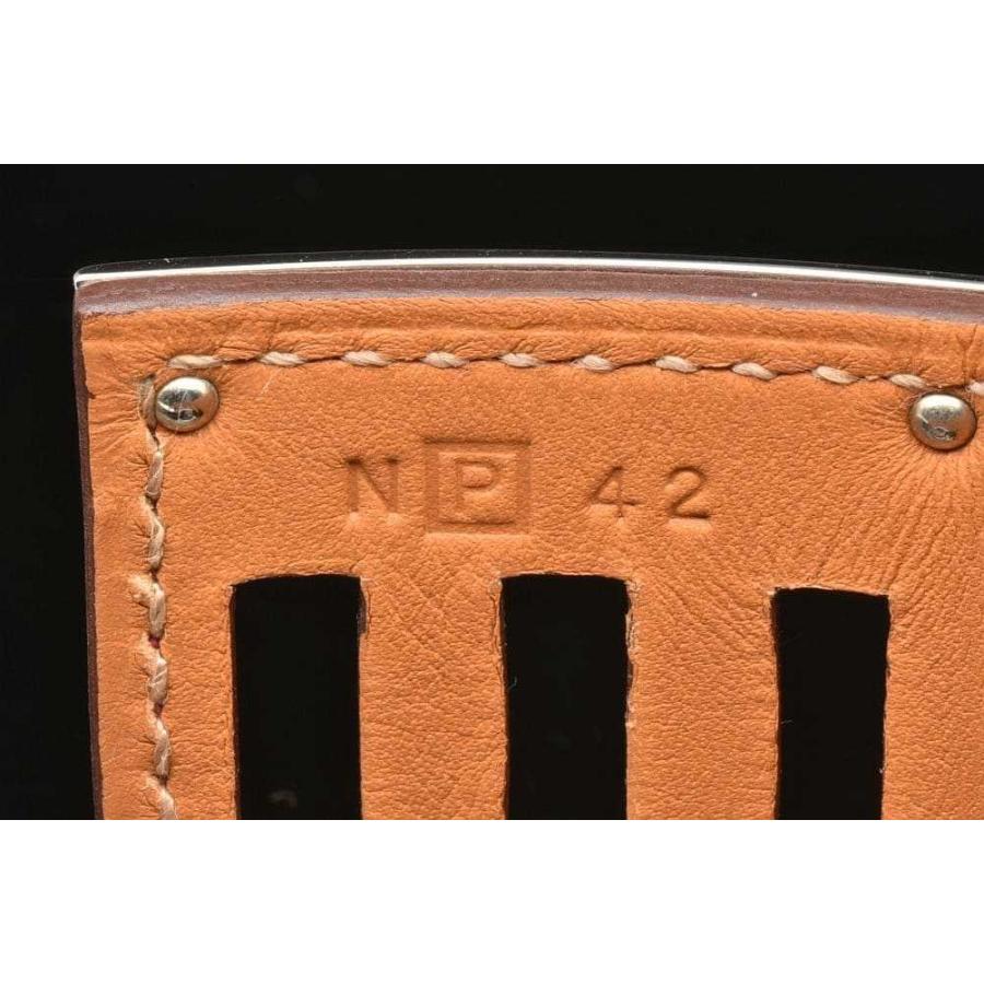 エルメス ケリー ドッグ ブレスレット レザー シルバー金具 パープル系 P刻印_3