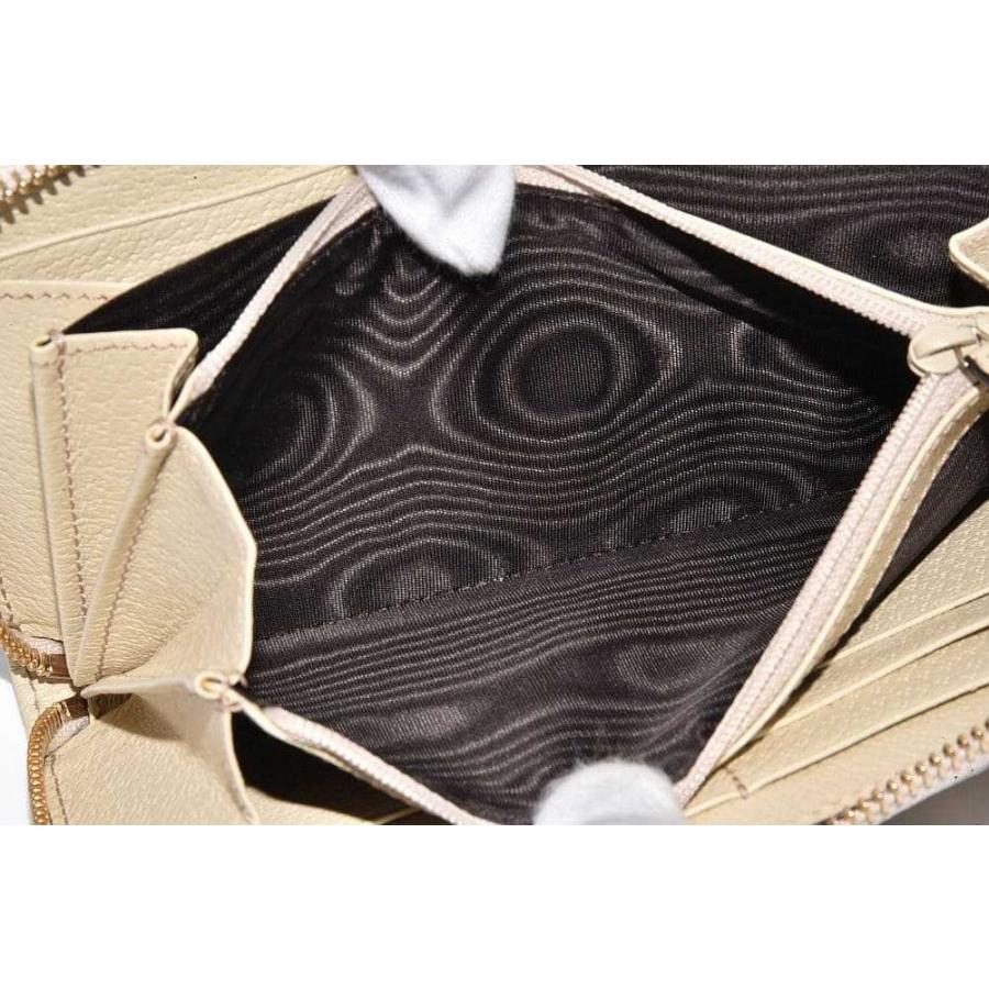 GGキャンバス グッチ ラウンドファスナー長財布 ベージュ アイボリー