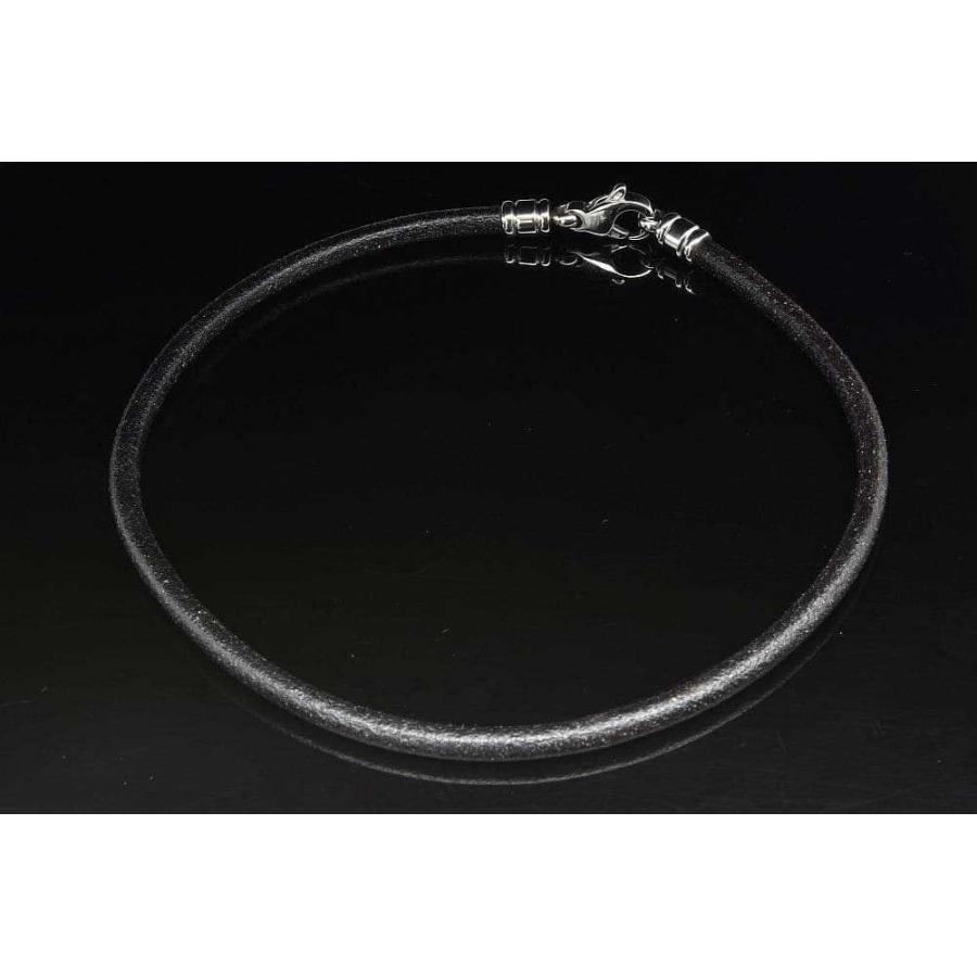 BVLGARI ブルガリ チョーカー ネックレス レザー ブラック SV925 BVLGARI（ブルガリ） レザー コード チョーカー ネックレス ステンレス