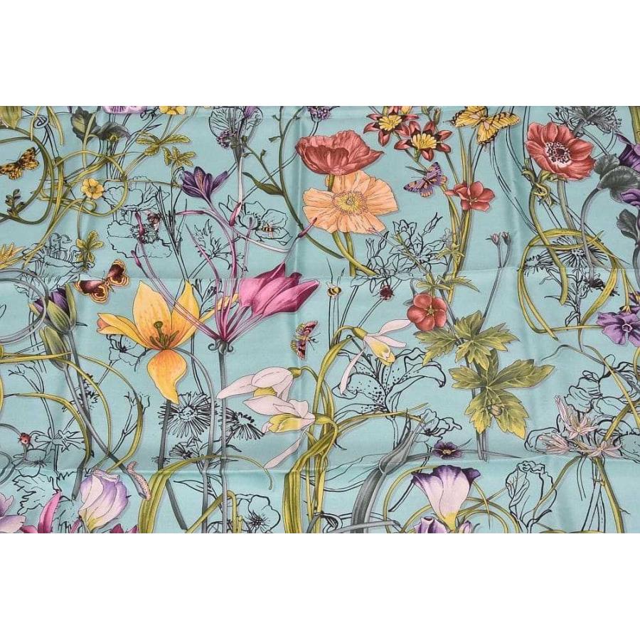 美品✨GUCCI グッチ 花柄 フローラルプリント シルク100％ スカーフ 821061_3G001_9060_001_090_0000