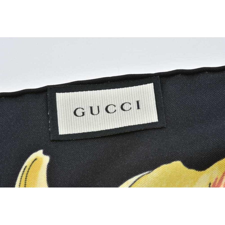 【新品未使用】GUCCI フラワープリント シルク100%スカーフ グッチ GUCCI フラワー 花柄 大判スカーフ シルク100パーセント 植物