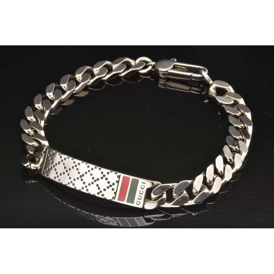 GUCCI 新品同様品　ディアマンテプレートブレスレット　極美品　925シルバー GUCCI（グッチ） ディアマンテ チェーンブレスレット Ag925 SV925
