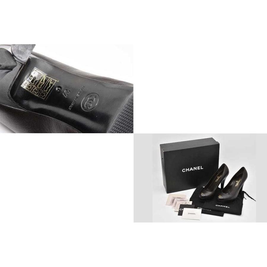 CHANEL（シャネル） レザー パンプス ハイヒール ココマークステッチ