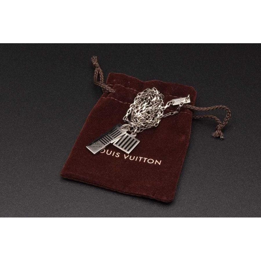 LOUIS VUITTON ルイヴィトン M62490 コリエ ダミエカラーズ ダミエ メタル ネックレス シルバー レディース LOUIS VUITTON（ルイ・ヴィトン） ヴィトン コリエ ダミエカラーズ