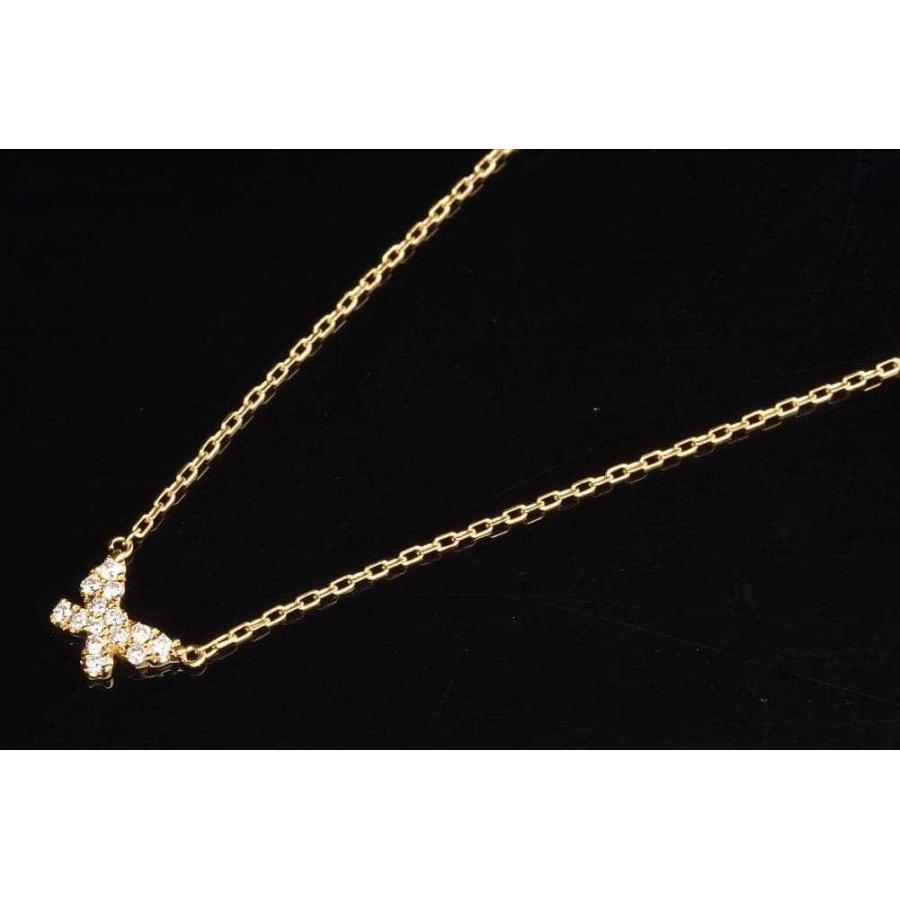 【証明書箱あり】【美品】AHKAHバタフライパヴェネックレス18KYG AHKAH（アーカー） バタフライパヴェ ネックレス K18YG イエロー