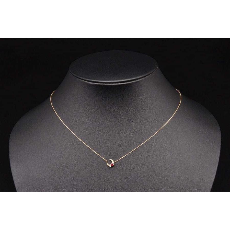 （美品）スタージュエリー  k18 ルビー＆ダイヤ スターネックレス STAR JEWELRY（スタージュエリー） ルビー ダイヤモンド ムーン