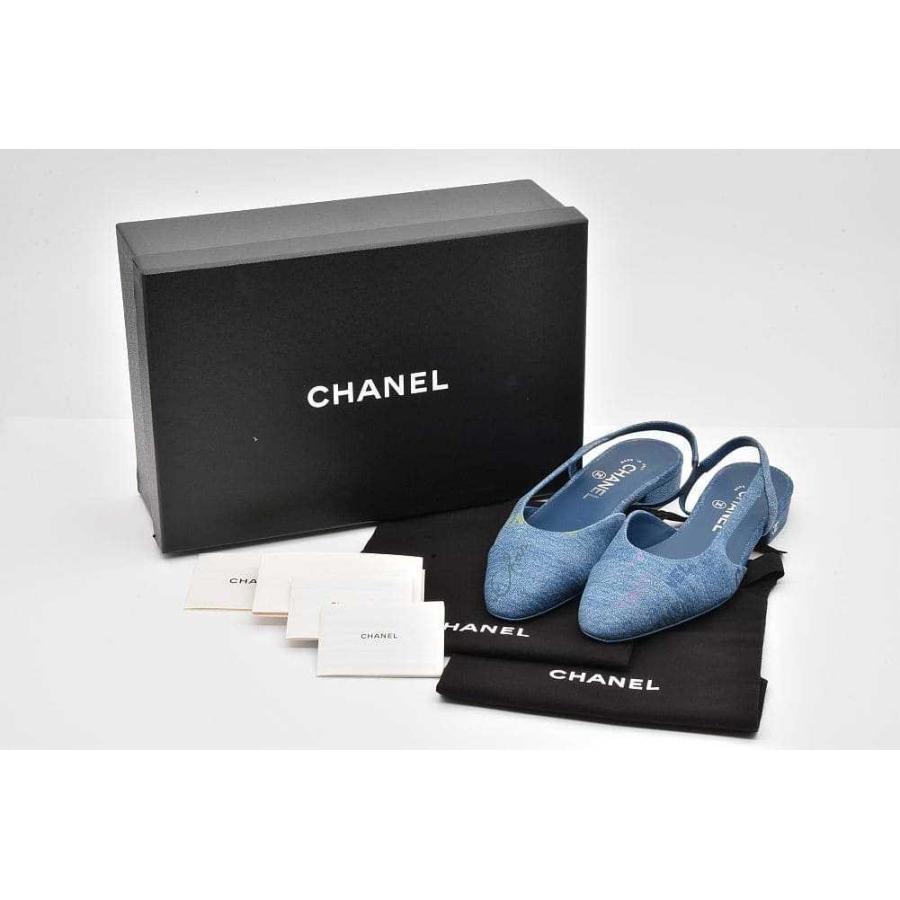 CHANEL（シャネル） スリングバックシューズ デニム パンプス ブルー