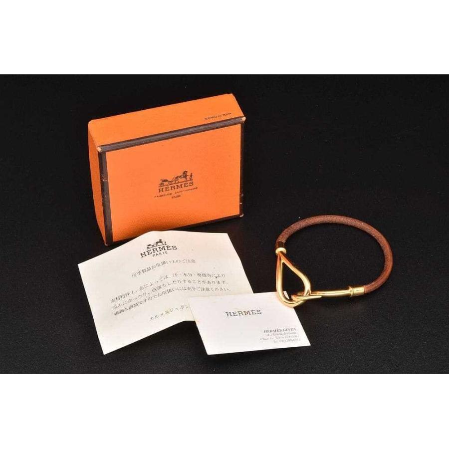 HERMES（エルメス） ジャンボ ブレスレット レザー メタル ゴールド