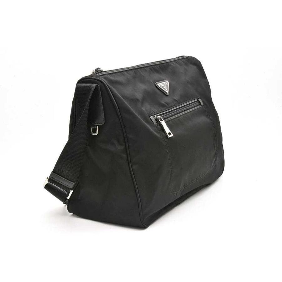 美品 プラダ PRADA ナイロン レザー ショルダーバッグ NERO ブラック PRADA（プラダ） トライアングルロゴ ショルダーバッグ ナイロン