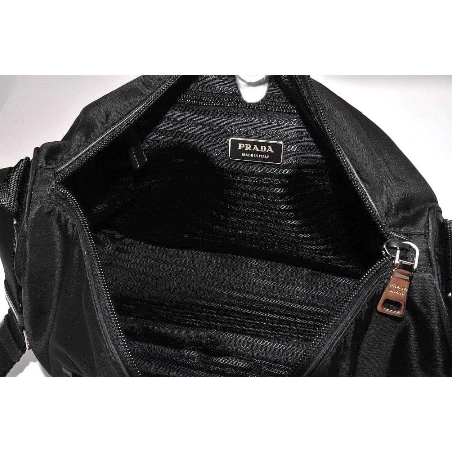 美品 プラダ PRADA ナイロン レザー ショルダーバッグ NERO ブラック PRADA（プラダ） トライアングルロゴ ショルダーバッグ ナイロン
