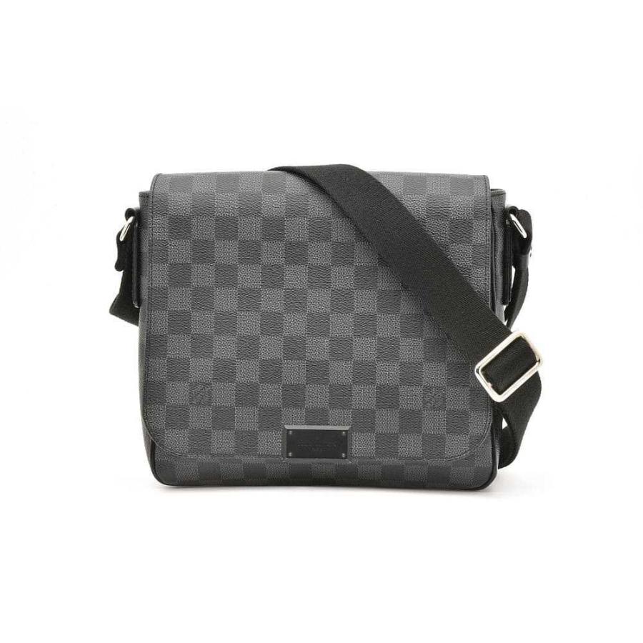 LOUIS VUITTON ルイヴィトン ダミエ グラフィット ディストリクト PM ショルダーバッグ メッセンジャーバッグ ブラック レザー×PVC N41260 シルバー金具 LOUIS VUITTON（ルイ・ヴィトン） ヴィトン ダミエ グラフィット