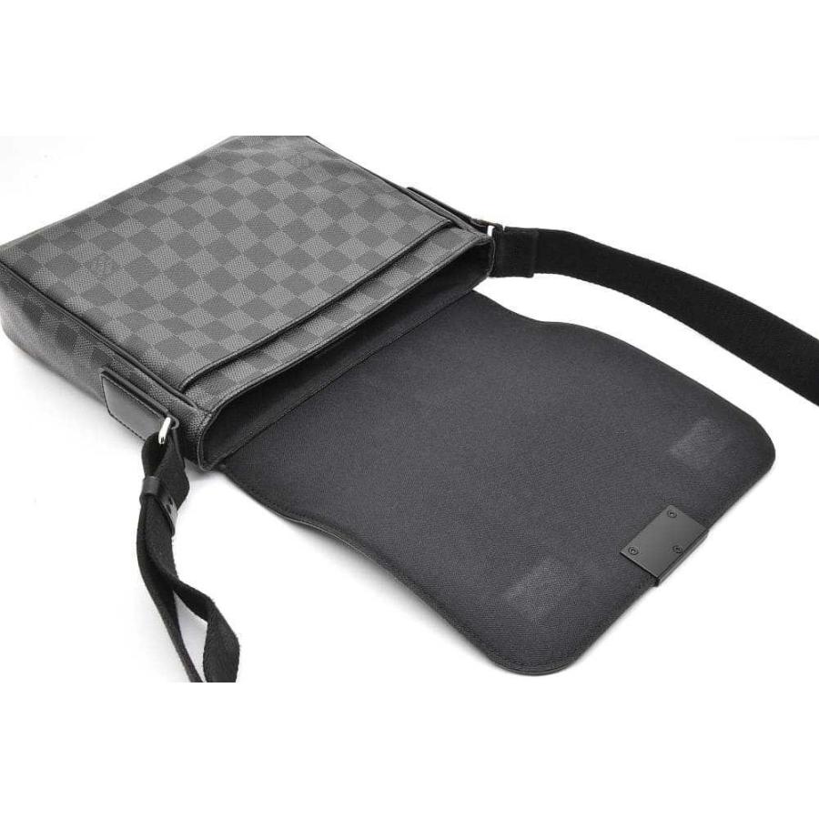 LOUIS VUITTON ルイヴィトン ダミエ グラフィット ディストリクト PM ショルダーバッグ メッセンジャーバッグ ブラック レザー×PVC N41260 シルバー金具 LOUIS VUITTON（ルイ・ヴィトン） ヴィトン ダミエ グラフィット