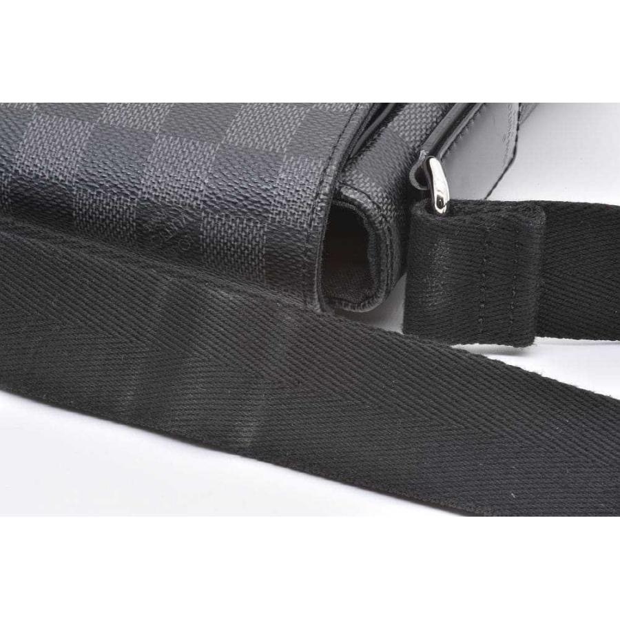 LOUIS VUITTON ルイヴィトン ダミエ グラフィット ディストリクト PM ショルダーバッグ メッセンジャーバッグ ブラック レザー×PVC N41260 シルバー金具 LOUIS VUITTON（ルイ・ヴィトン） 【良品】ルイヴィトン ダミエグラ