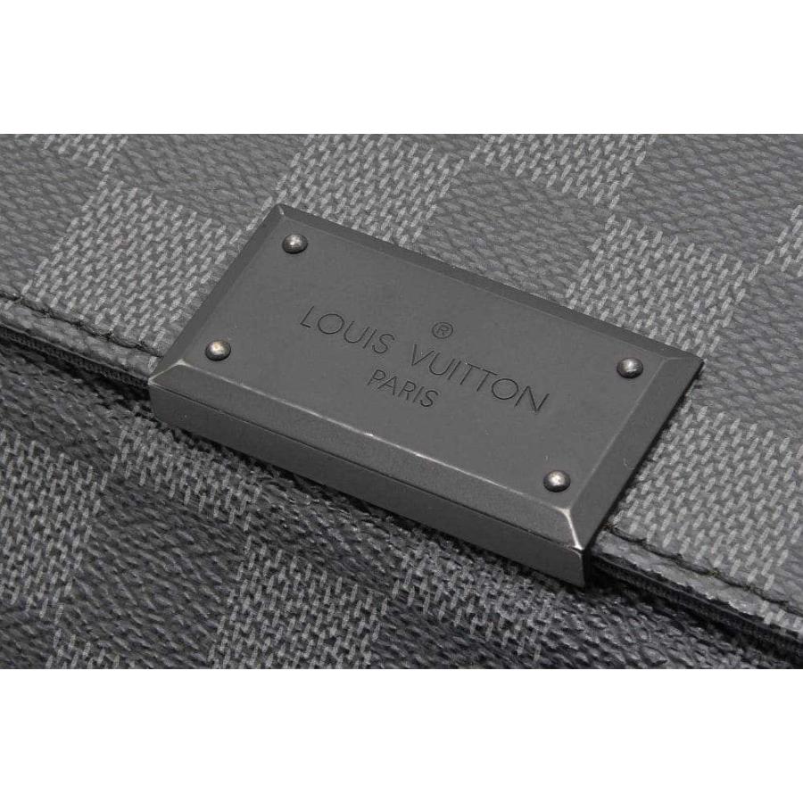 LOUIS VUITTON ルイヴィトン ダミエ グラフィット ディストリクト PM ショルダーバッグ メッセンジャーバッグ ブラック レザー×PVC N41260 シルバー金具 LOUIS VUITTON（ルイ・ヴィトン） ヴィトン ダミエ グラフィット