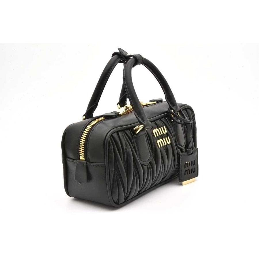 ミュウミュウ アルカディ マテラッセレザー ハンドバッグ 2WAY ショルダーバッグ ブラック NERO 5BB142【未使用】 | miu miu | 02