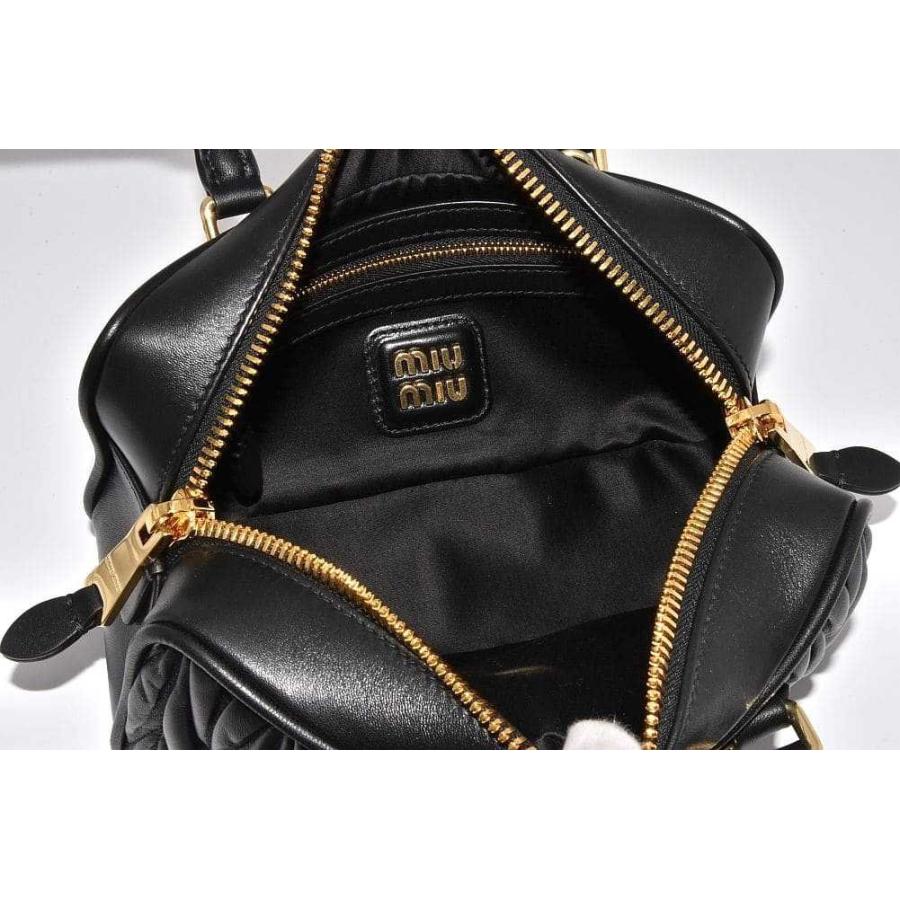 ミュウミュウ アルカディ マテラッセレザー ハンドバッグ 2WAY ショルダーバッグ ブラック NERO 5BB142【未使用】 | miu miu | 05