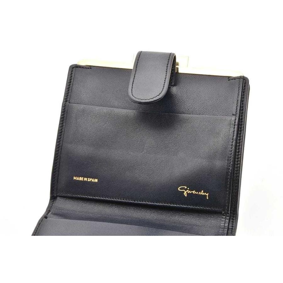 GIVENCHY（ジバンシィ） ジバンシー 二つ折り がま口財布 筆記体ロゴ
