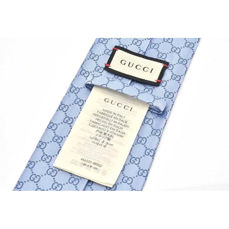 GUCCI（グッチ） ネクタイ シルク GGパターン 8cm ライトブルー 456520