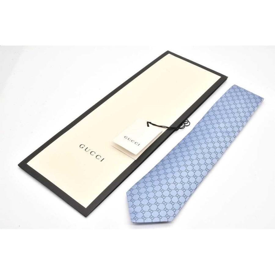 GUCCI（グッチ） ネクタイ シルク GGパターン 8cm ライトブルー 456520